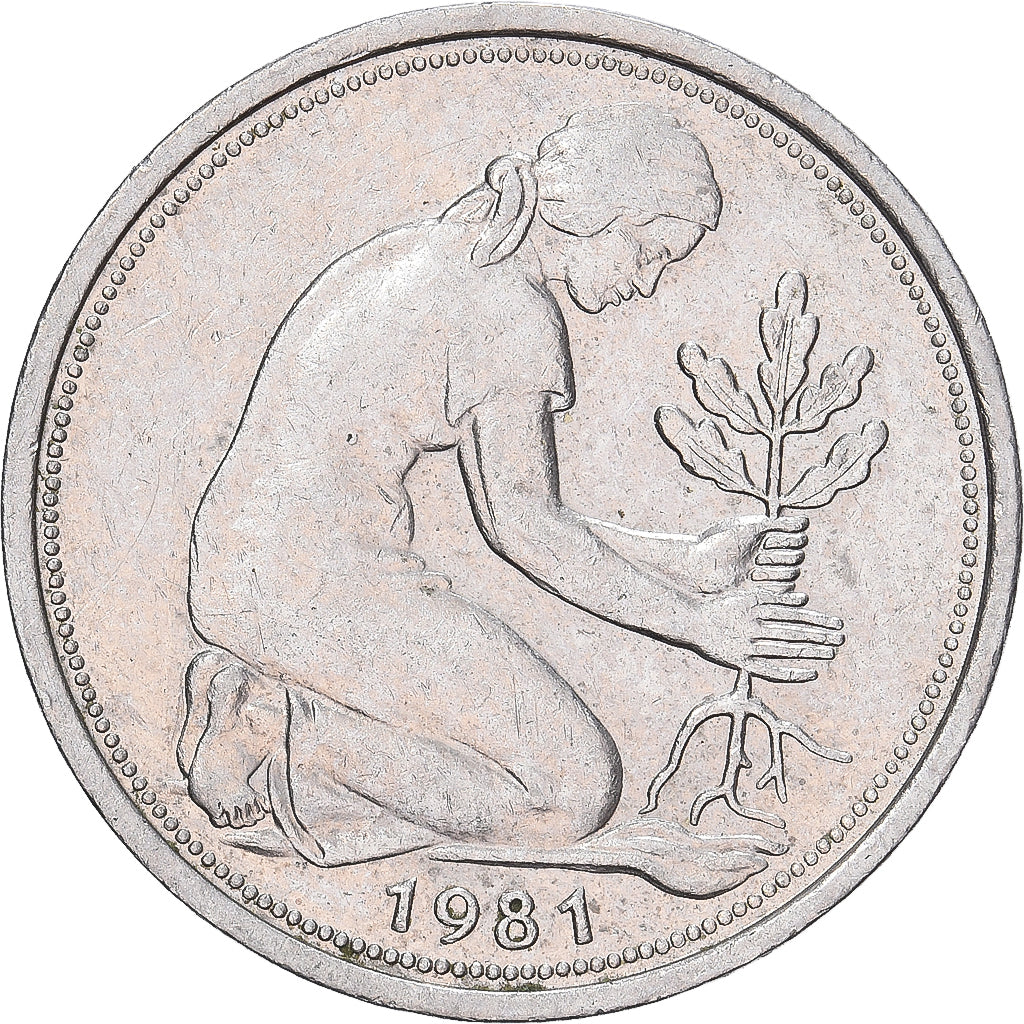 Federal Republic of Germany, 50 Pfennig, 1981, Munich, Copper-nickel, EF(40-45)
