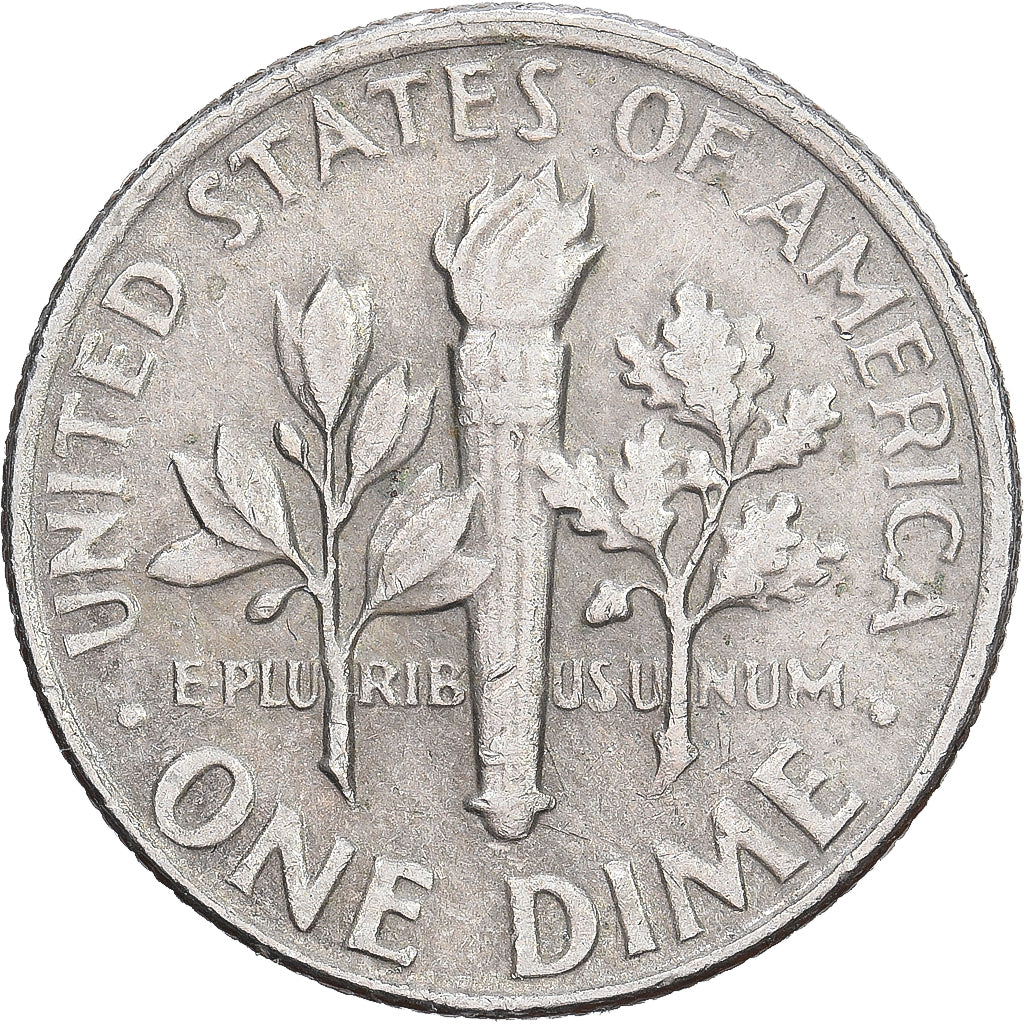 Stati Uniti, Dime, Roosevelt Dime, 1980, U.S. Mint, Rame ricoperto in