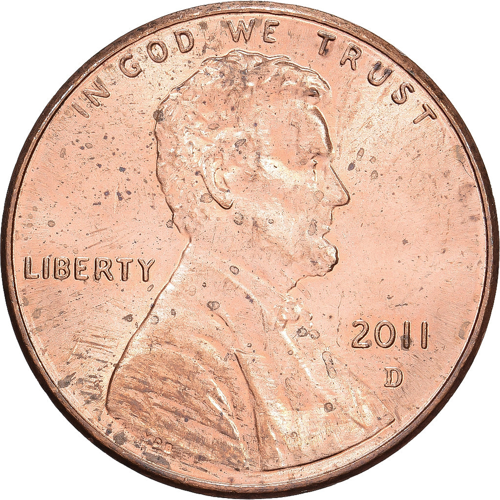 États-Unis, Cent, Lincoln - Shield Reverse, 2011, U.S. Mint, Copper Plated