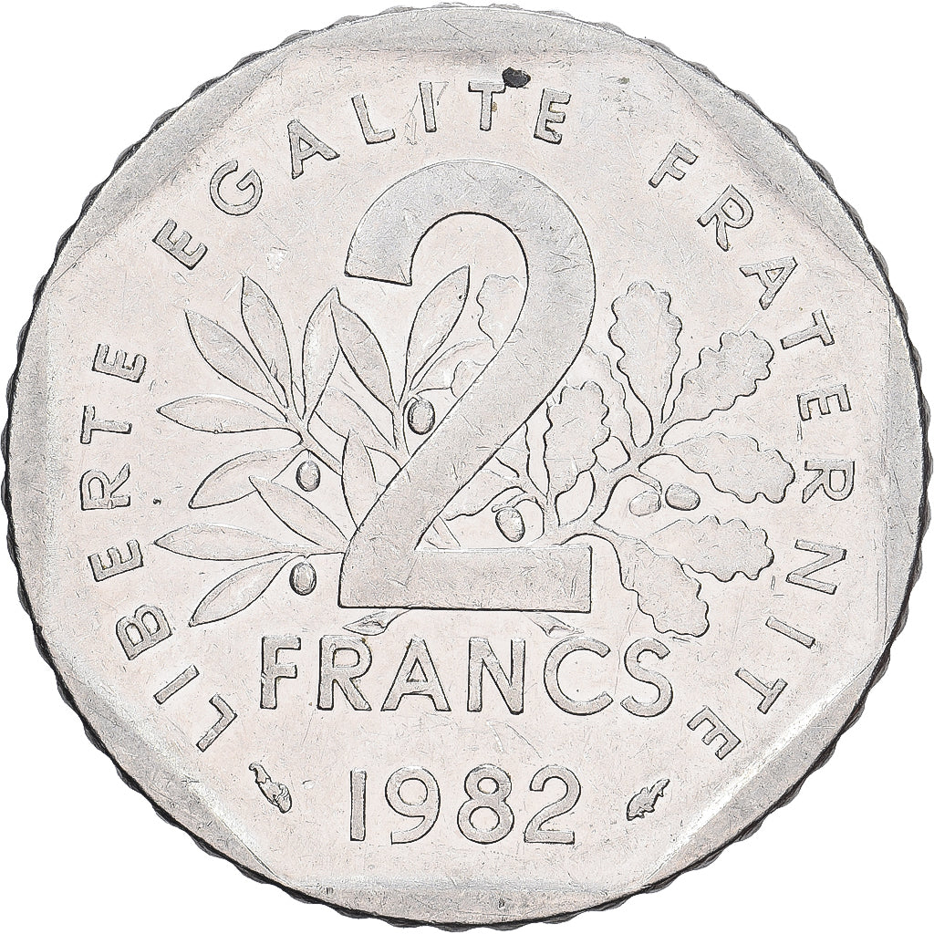 France, 2 Francs, Semeuse, 1982, Nickel, EF(40-45), Gadoury:547, KM:942.1