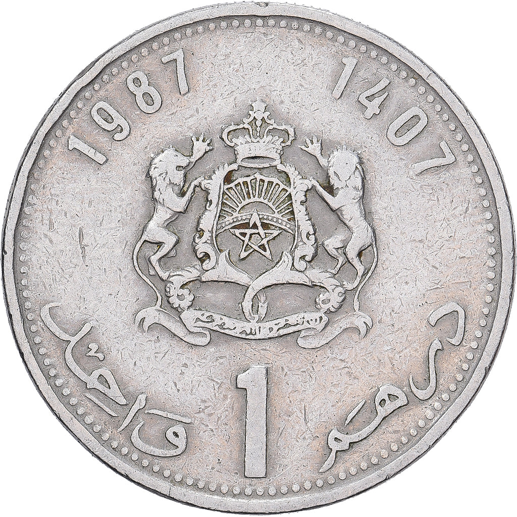 Marokko, Dirham, 1987, Kupfer-Nickel, S+