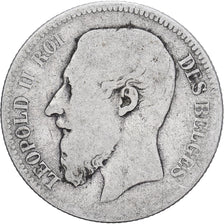Belgien, Leopold II, 2 Francs, 2 Frank, 1866, Silber, SGE+, KM:30.1