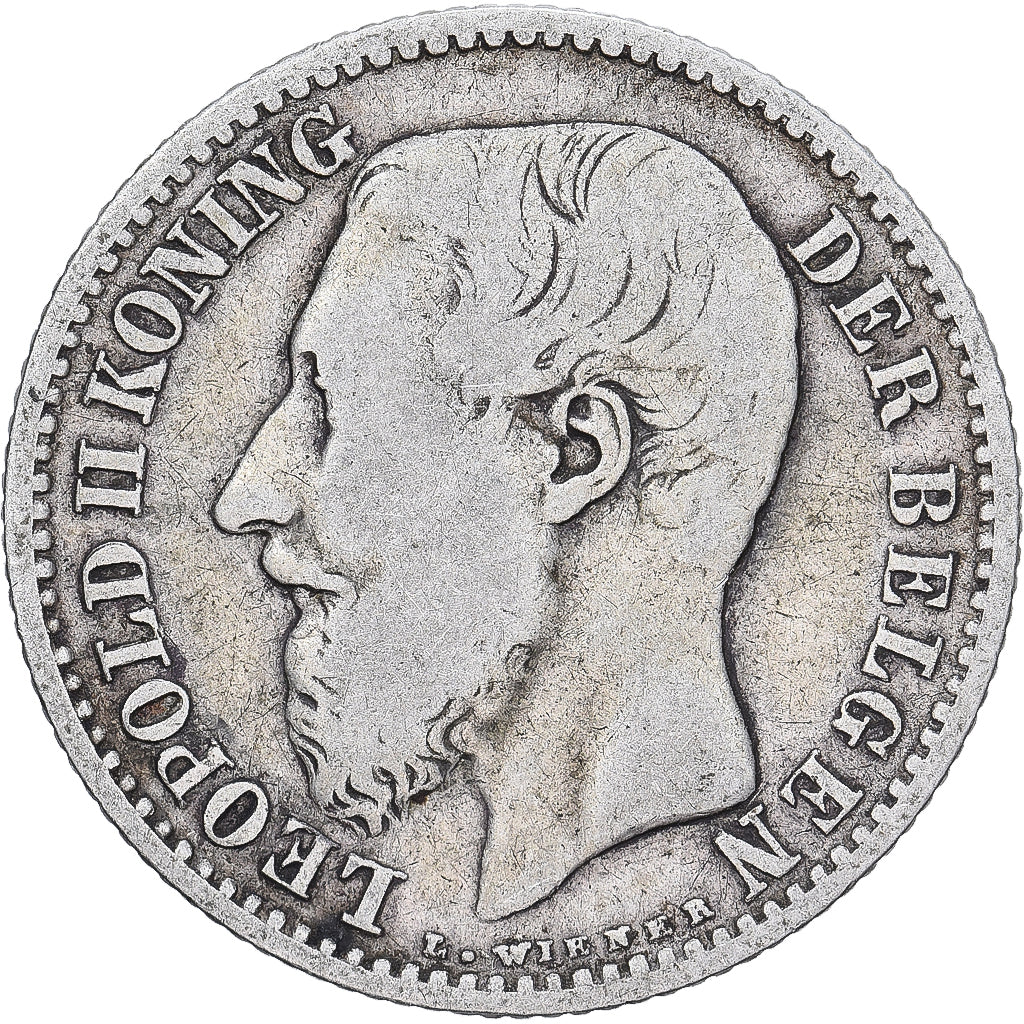 Belgio, Leopold II, Franc, 1887, Argento, MB+, KM:29.2