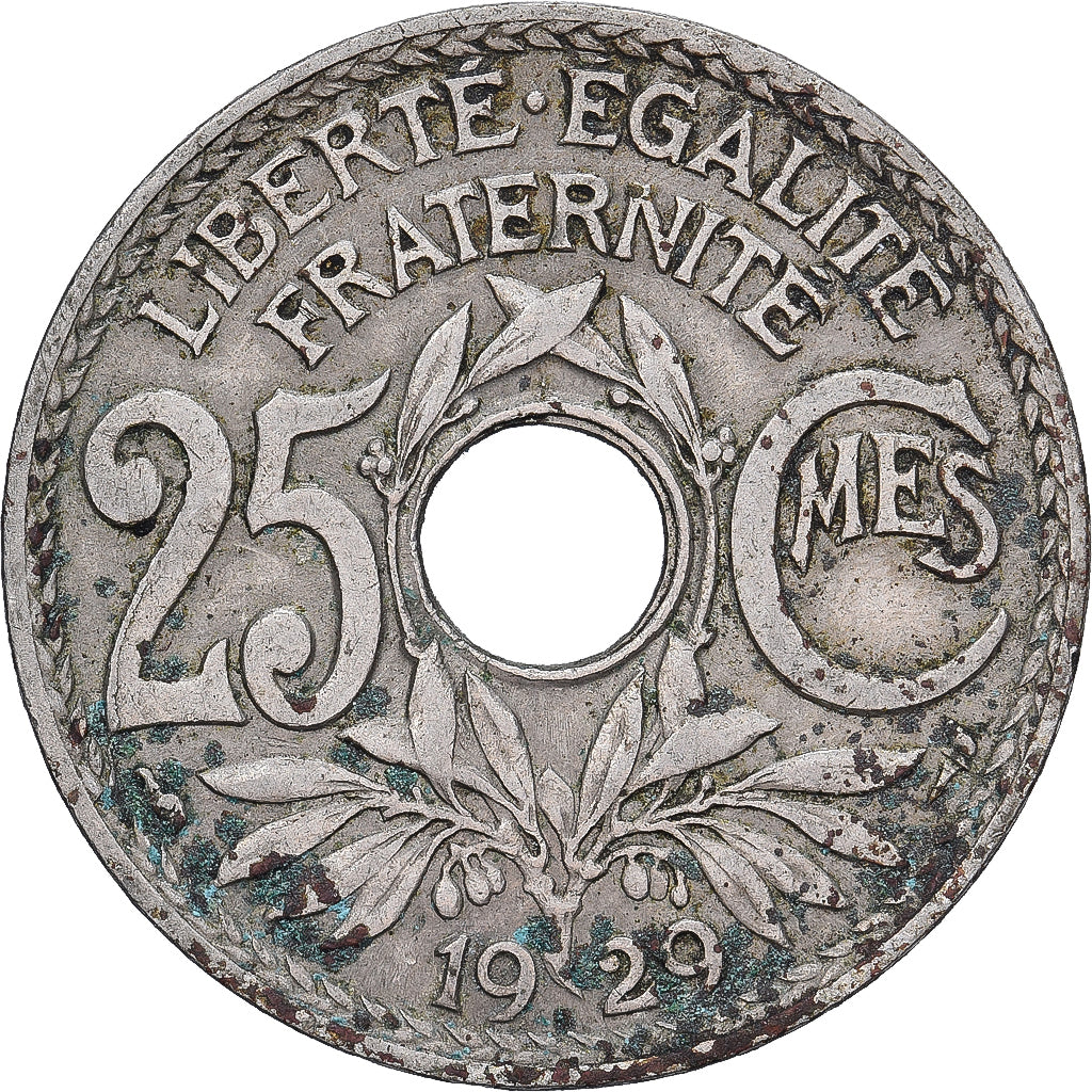 Francia, 25 Centimes, Lindauer, 1929, Cobre - níquel, MBC, Gadoury:380, KM:867a