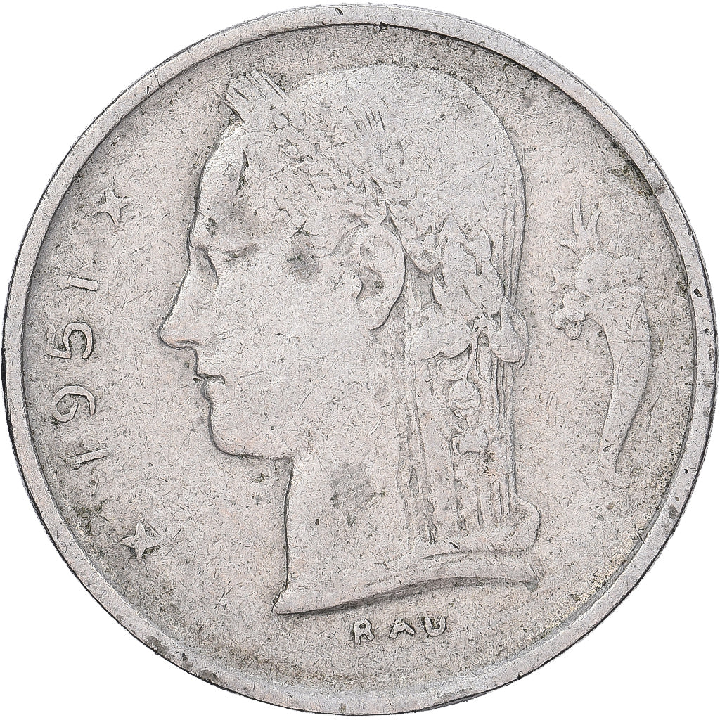 Belgia, Franc, 1951, Miedź-Nikiel, VF(20-25), KM:143.1