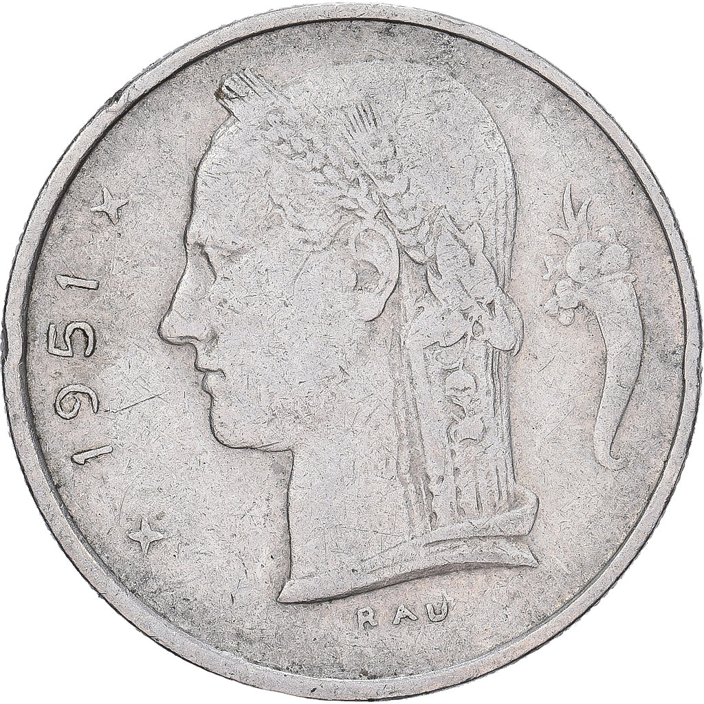 Belgia, Franc, 1951, Miedź-Nikiel, VF(30-35), KM:143.1