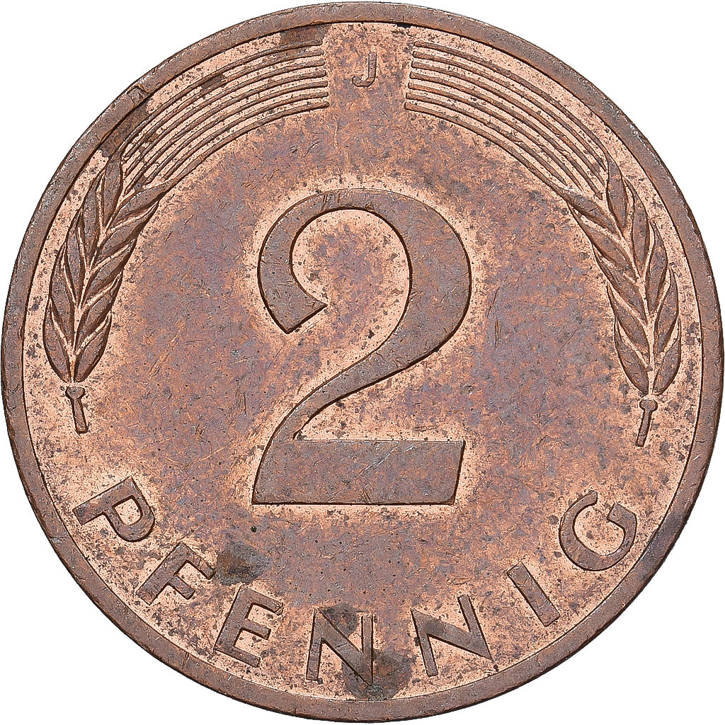 Niemcy - RFN, 2 Pfennig, 1978, Hambourg, Miedź platerowana stalą, EF(40-45)