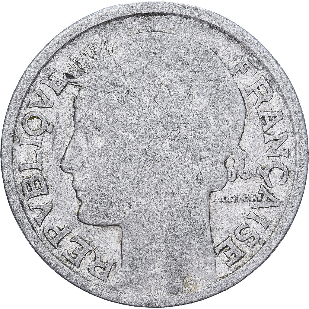 France, 2 Francs, Morlon, 1947, Beaumont-Le-Roger, Aluminum, VF(20-25)