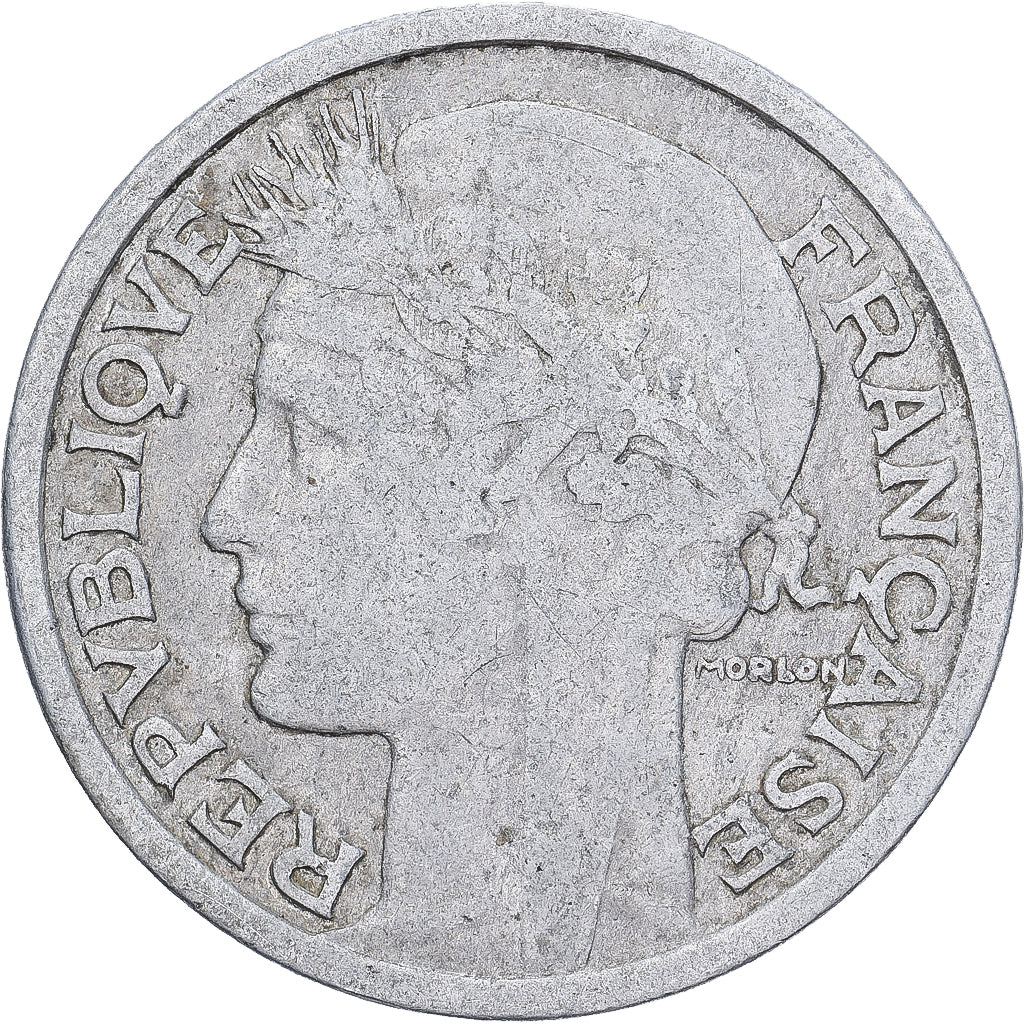 França, 2 Francs, Morlon, 1945, Paris, Alumínio, VF(30-35), Gadoury:538a
