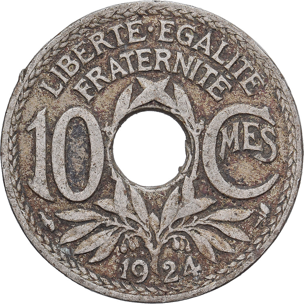 France, 10 Centimes, Lindauer, 1924, Copper-nickel, VF(20-25), Gadoury:286