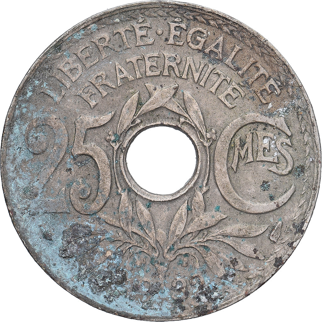 Francia, 25 Centimes, Lindauer, 1932, Cobre - níquel, BC+, Gadoury:380, KM:867a