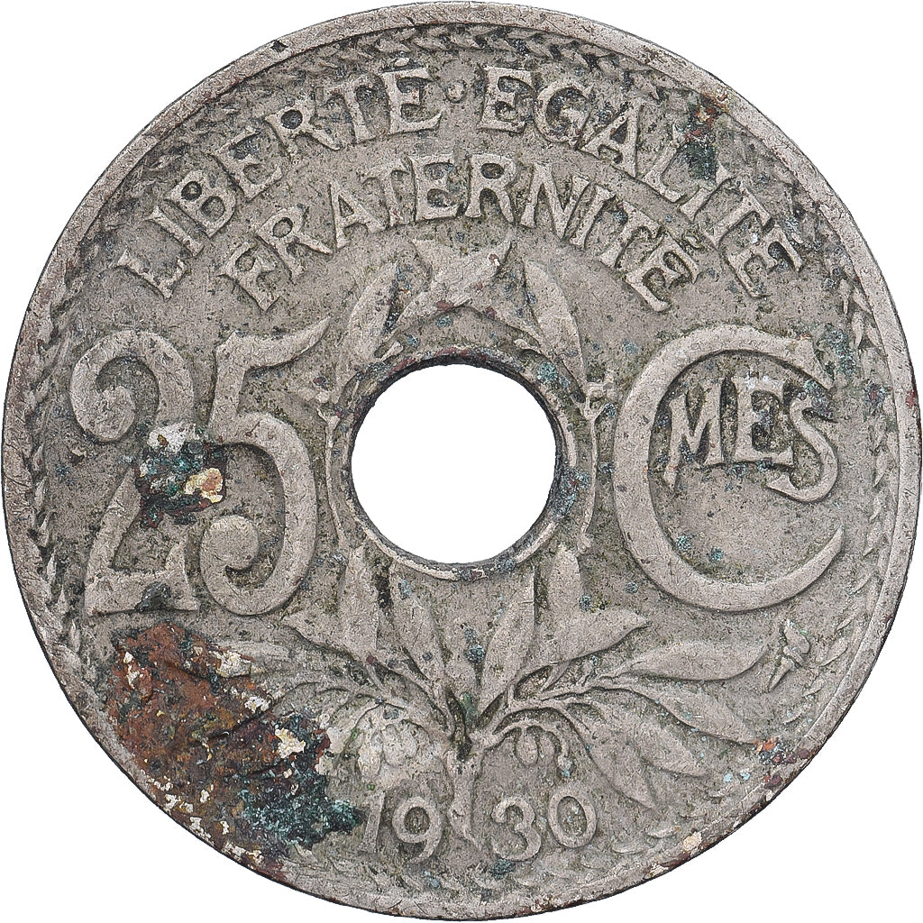 Francia, 25 Centimes, Lindauer, 1930, Cobre - níquel, BC+, Le Franc:F.171