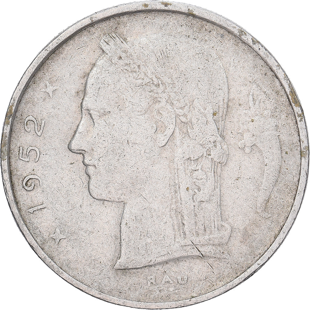 Bélgica, Franc, 1952, Cobre - níquel, BC+, KM:142.1