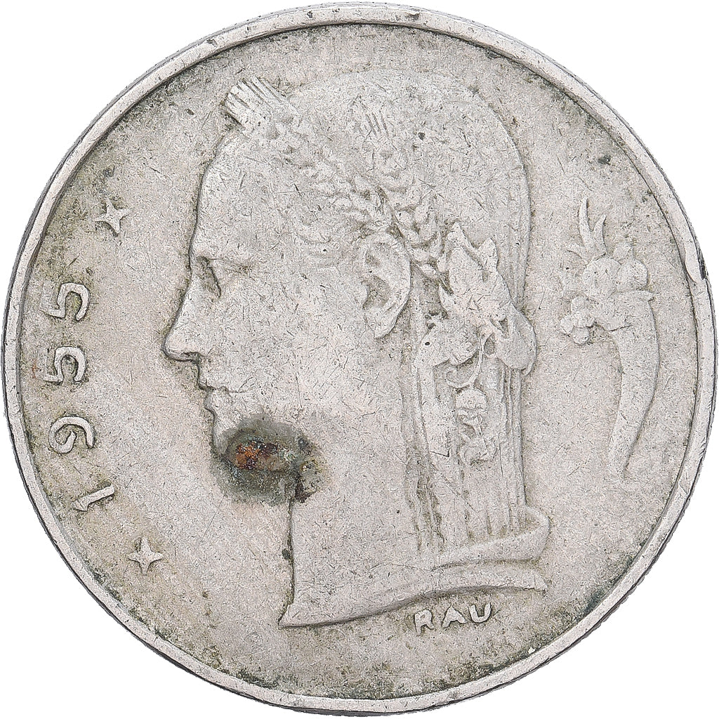 Belgien, Franc, 1955, Kupfer-Nickel, S+, KM:143.1