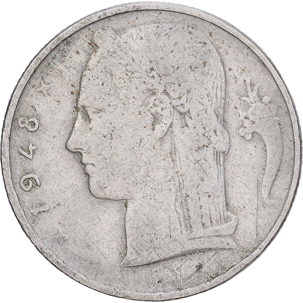 Belgio, 5 Francs, 5 Frank, 1948, Rame-nichel, MB, KM:135.1