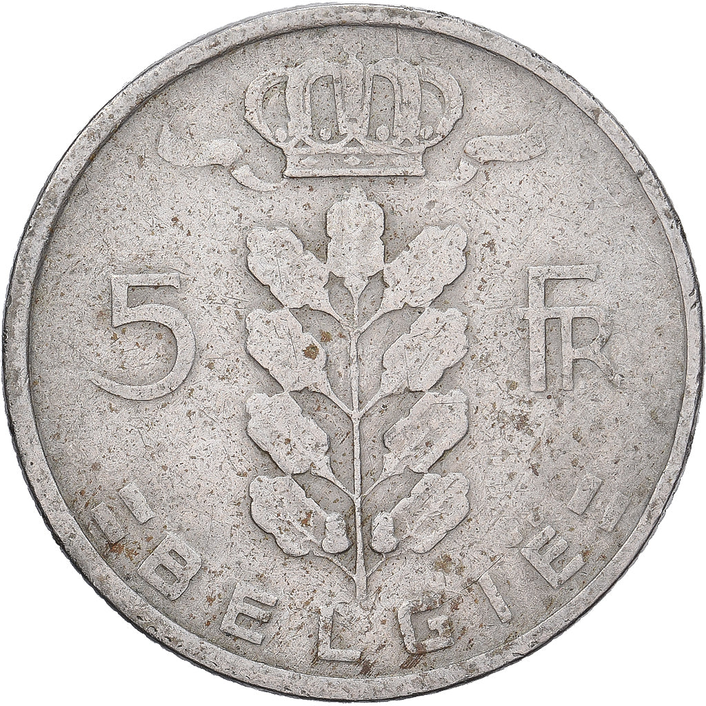 Belgio, 5 Francs, 5 Frank, 1948, Rame-nichel, MB, KM:135.1