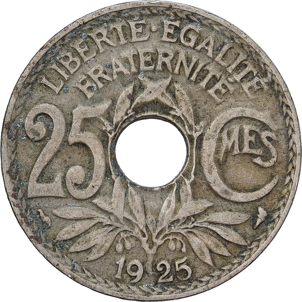 Francia, 25 Centimes, Lindauer, 1925, Cobre - níquel, BC+, Gadoury:380, KM:867a