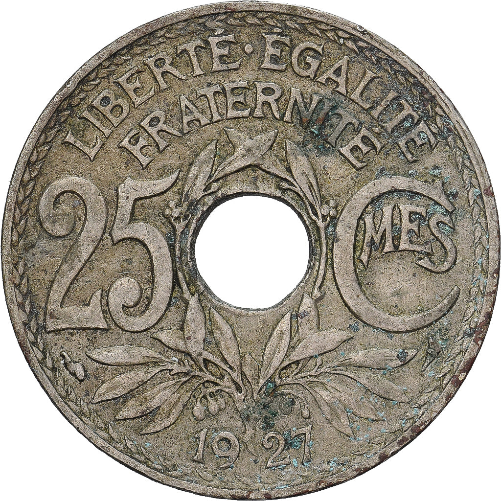 Francia, 25 Centimes, Lindauer, 1927, Cobre - níquel, BC+, Gadoury:380, KM:867a