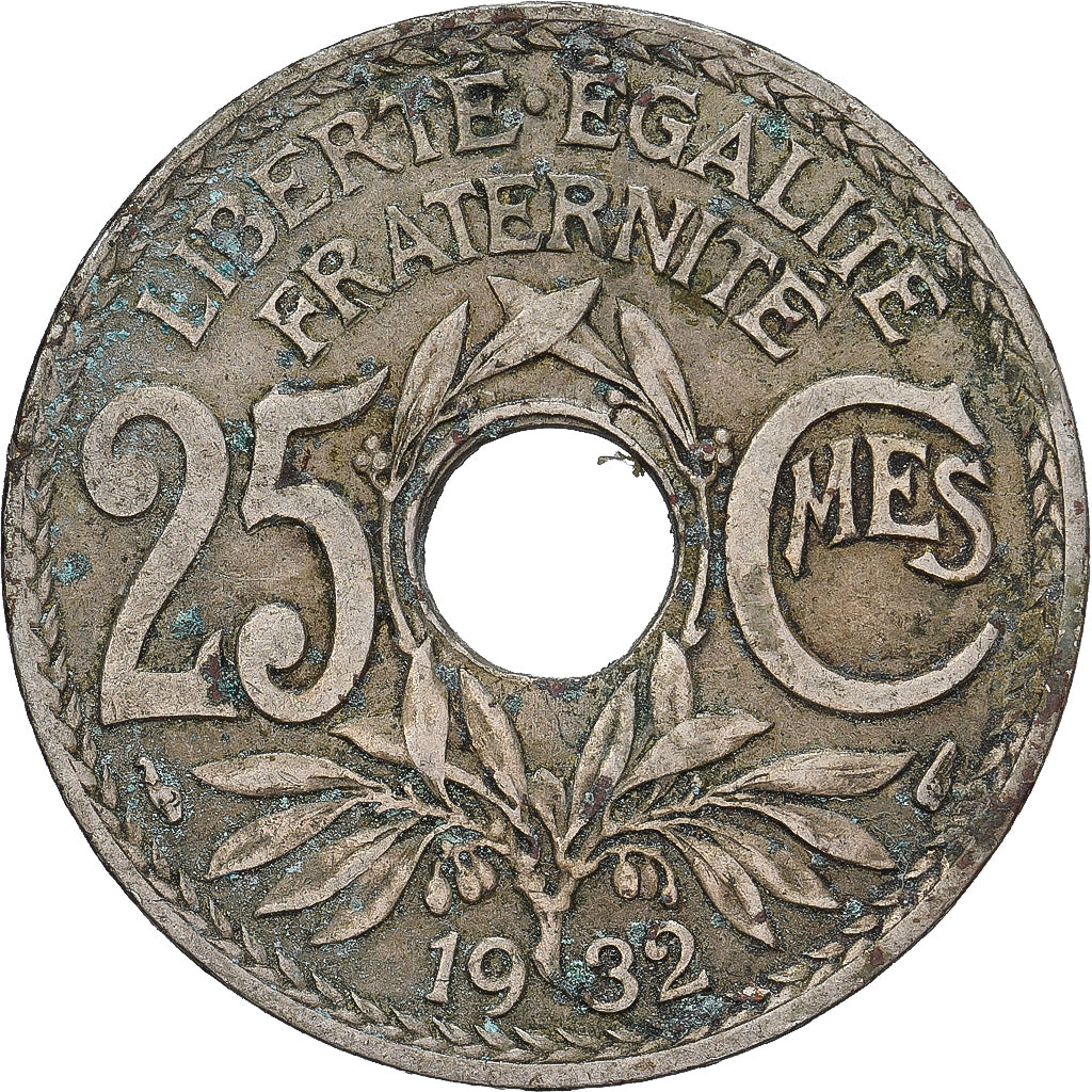 Frankrijk, 25 Centimes, Lindauer, 1932, Cupro-nikkel, ZF, Gadoury:380, KM:867a