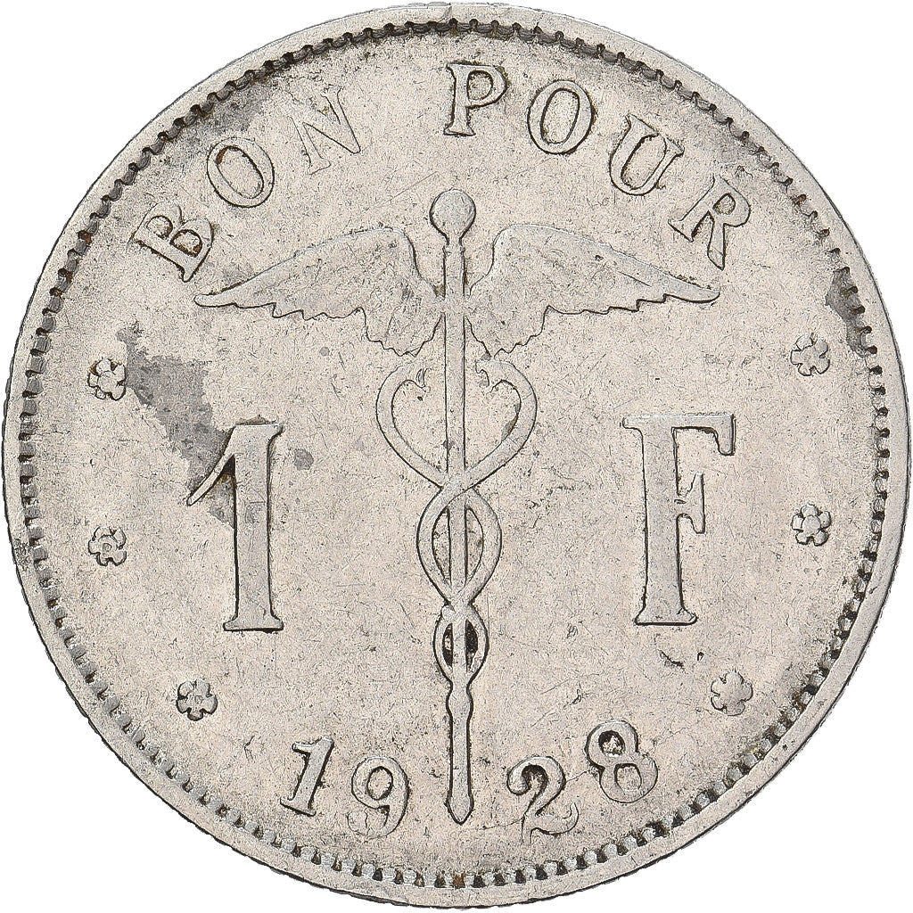 Bélgica, Franc, 1928, Níquel, VF(30-35), KM:89