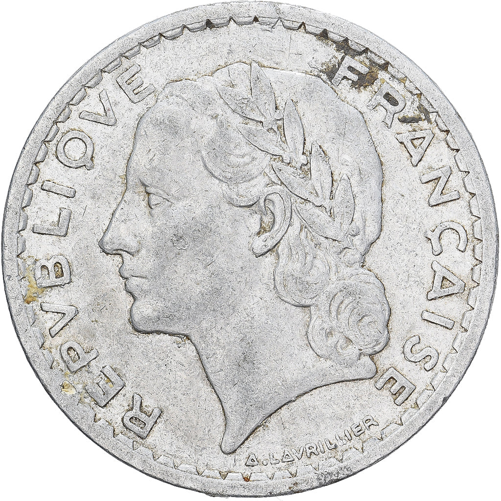 France, 5 Francs, Lavrillier, 1947, Paris, Aluminum, EF(40-45), KM:M8