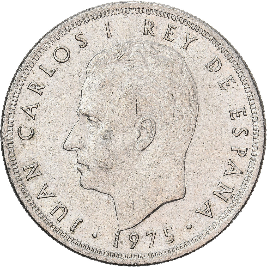 Espanha, Juan Carlos I, 5 Pesetas, 1977, Cobre-níquel, AU(50-53), KM:807