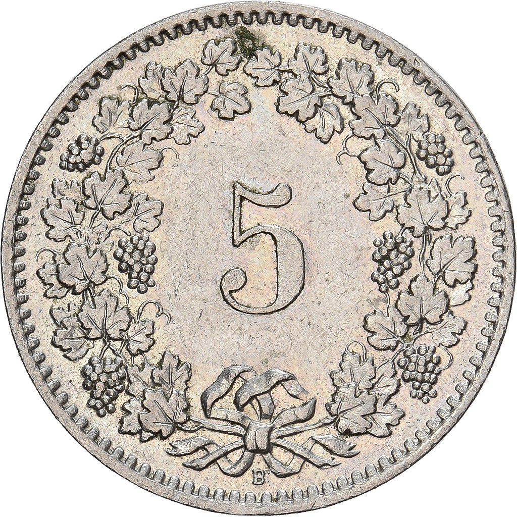 Suiza, 5 Rappen, 1958, Bern, Cobre - níquel, BC+, KM:26