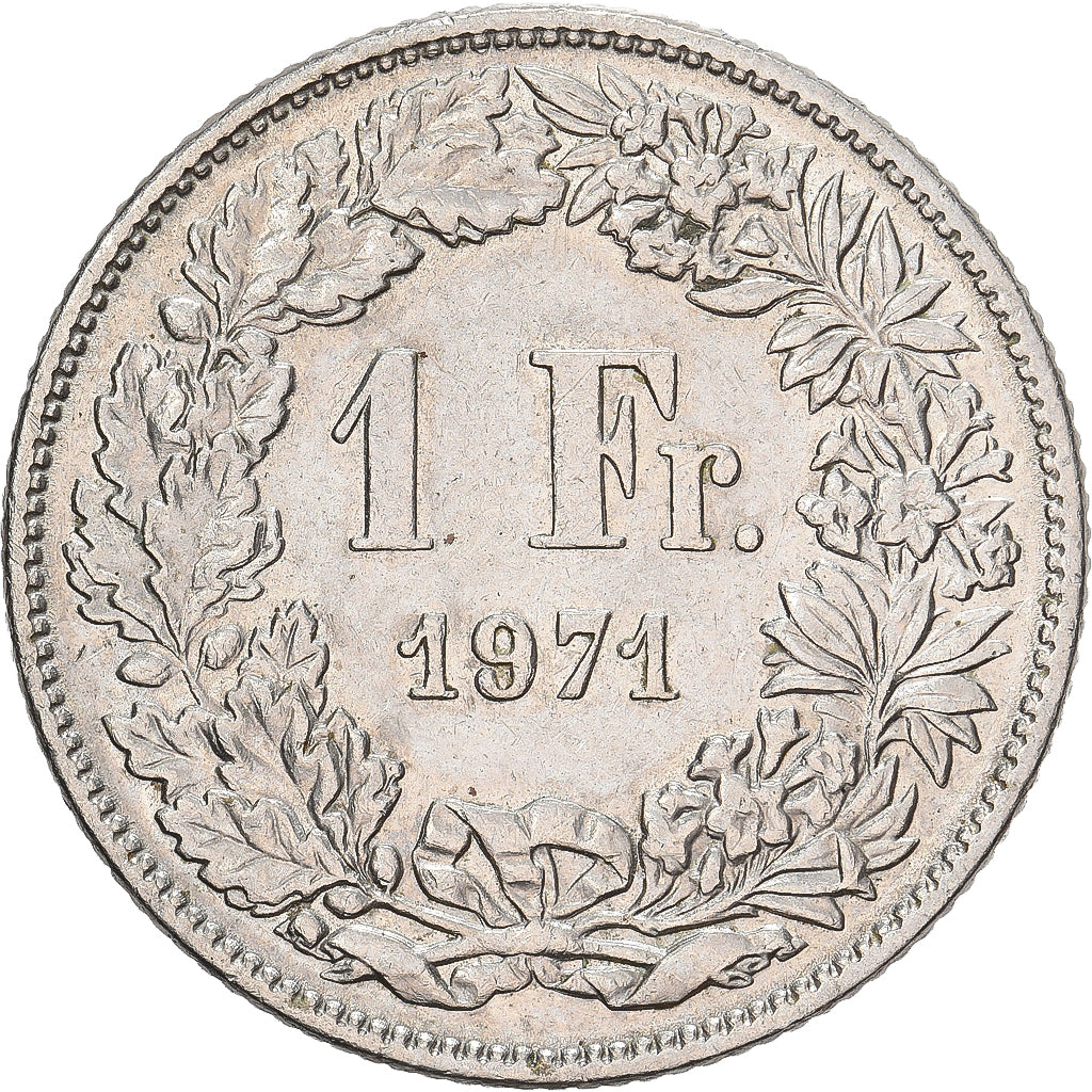 Suiza, Franc, 1971, Bern, Cobre - níquel, MBC+, KM:24a.1