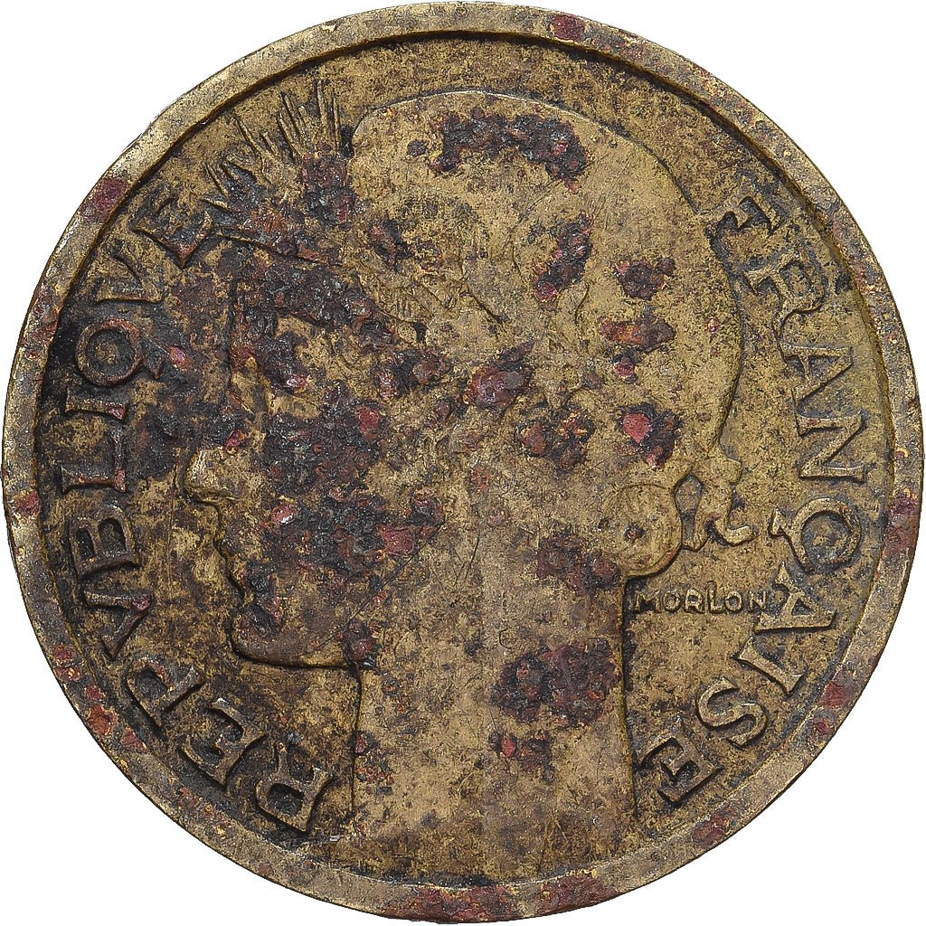 France, 50 Centimes, Morlon, 1938, Paris, Aluminum-Bronze, VF(20-25)