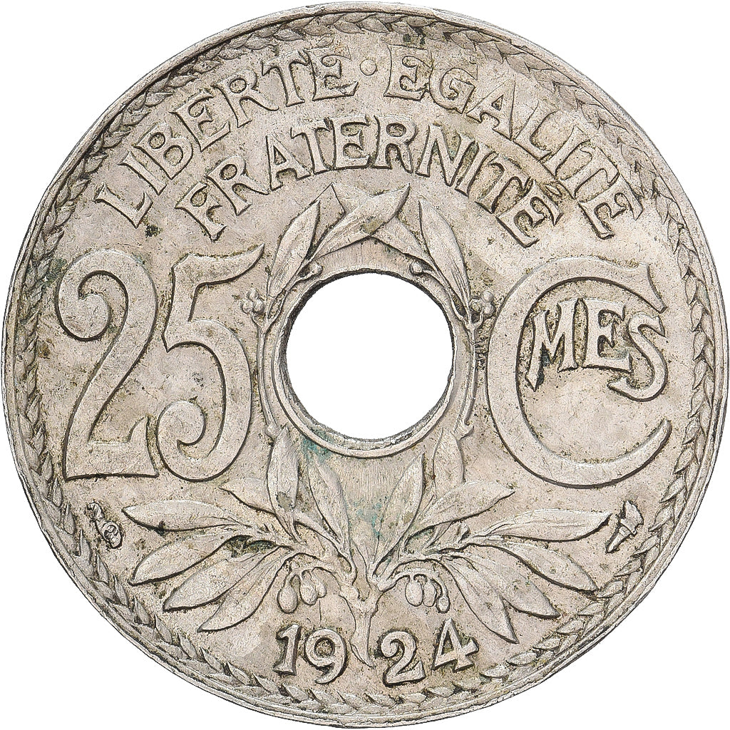 Frankrijk, 25 Centimes, Lindauer, 1924, Cupro-nikkel, ZF, Gadoury:380, KM:867a