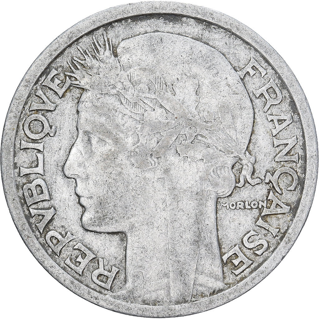 France, 2 Francs, Morlon, 1946, Aluminum, EF(40-45), Gadoury:538a, KM:886a.1