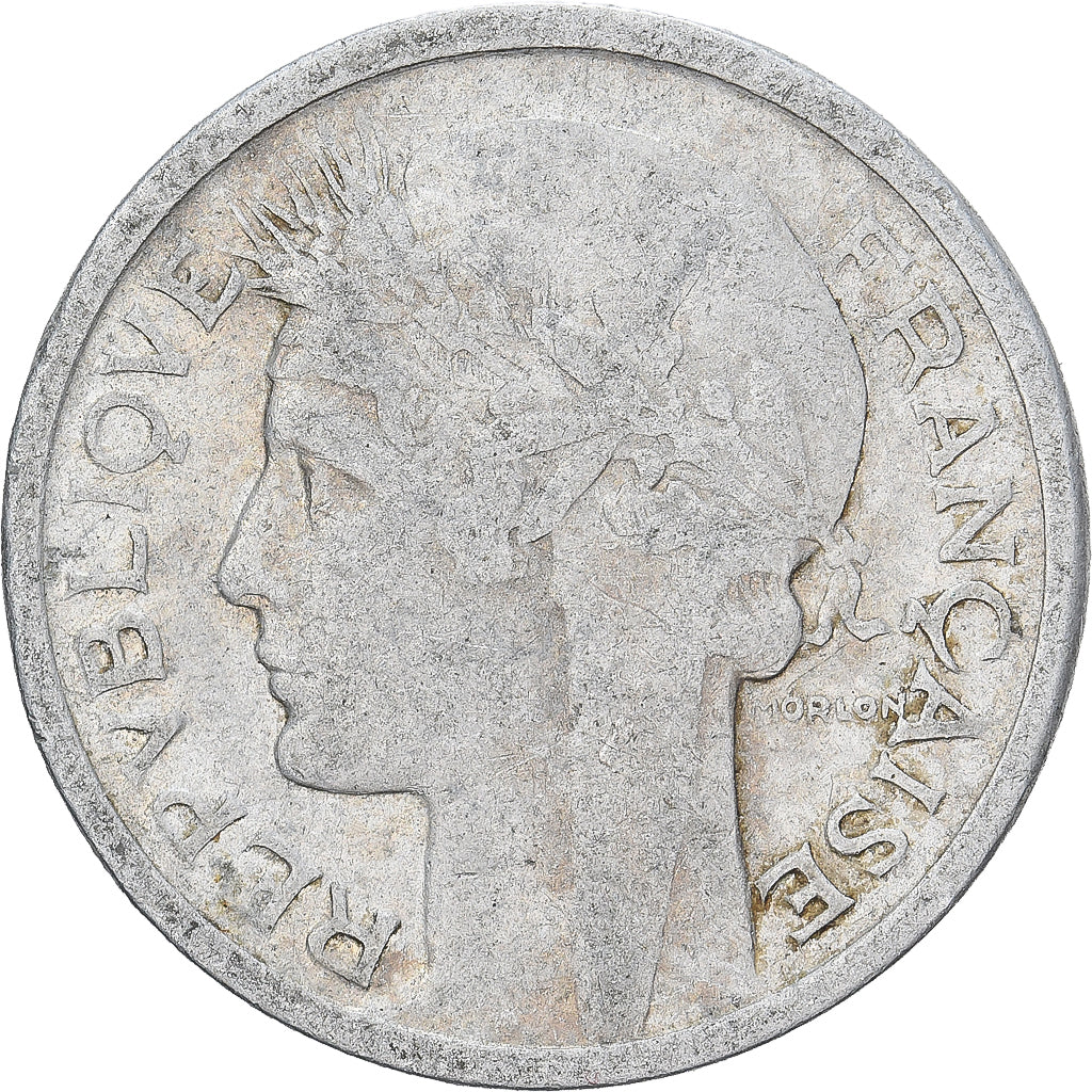 France, Franc, Morlon, 1944, Castelsarrasin, Aluminum, VF(20-25), Gadoury:473a