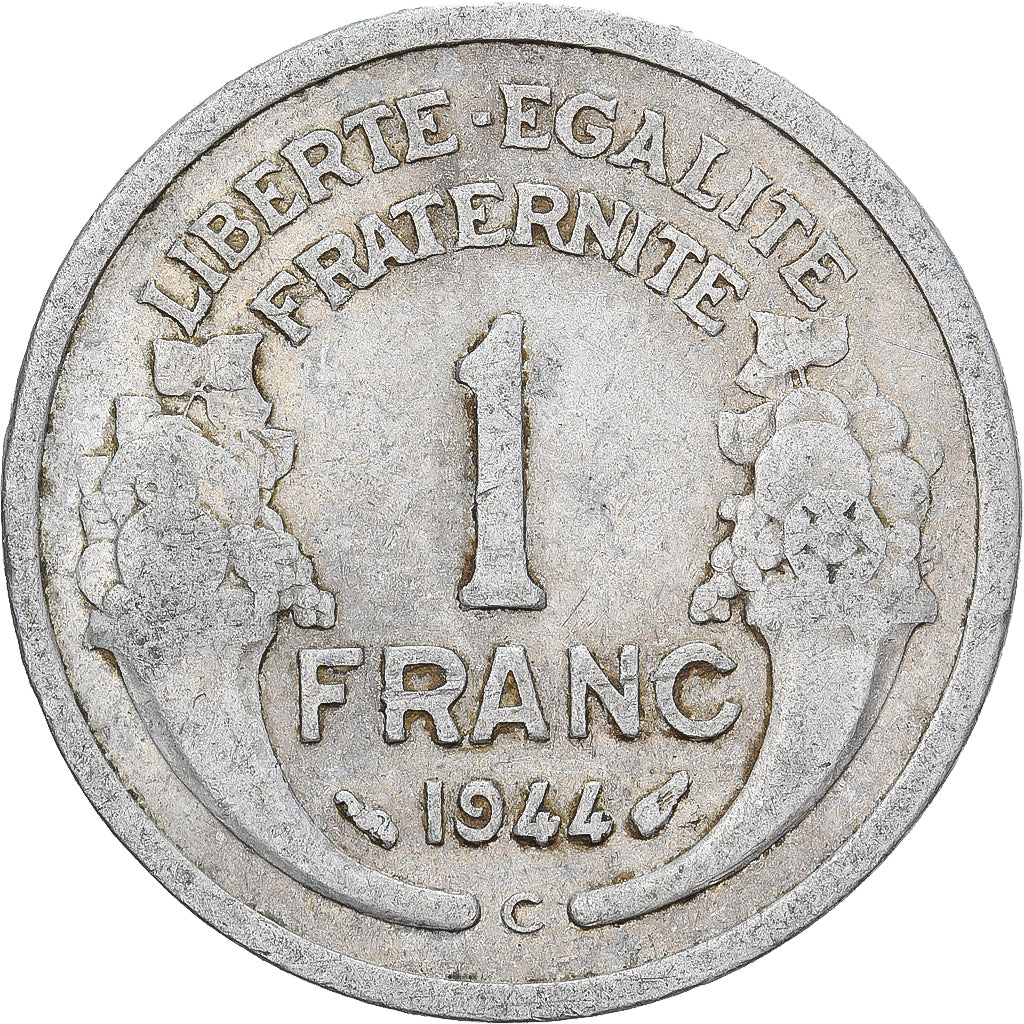 France, Franc, Morlon, 1944, Castelsarrasin, Aluminum, VF(20-25), Gadoury:473a