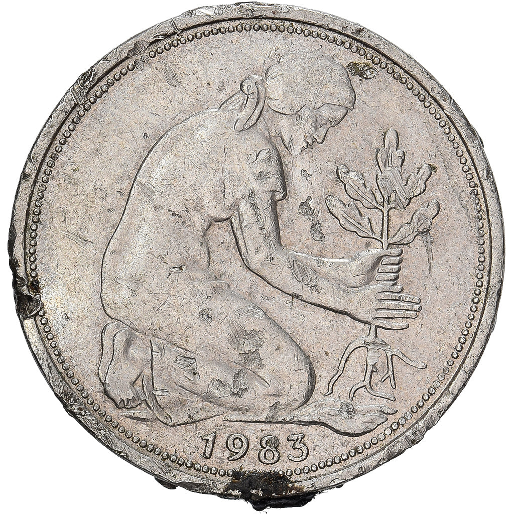 Federal Republic of Germany, 50 Pfennig, 1983, Munich, Copper-nickel, VF(30-35)
