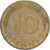 ALEMANIA - REPÚBLICA FEDERAL, 10 Pfennig, 1987, Hambourg, Latón recubierto de