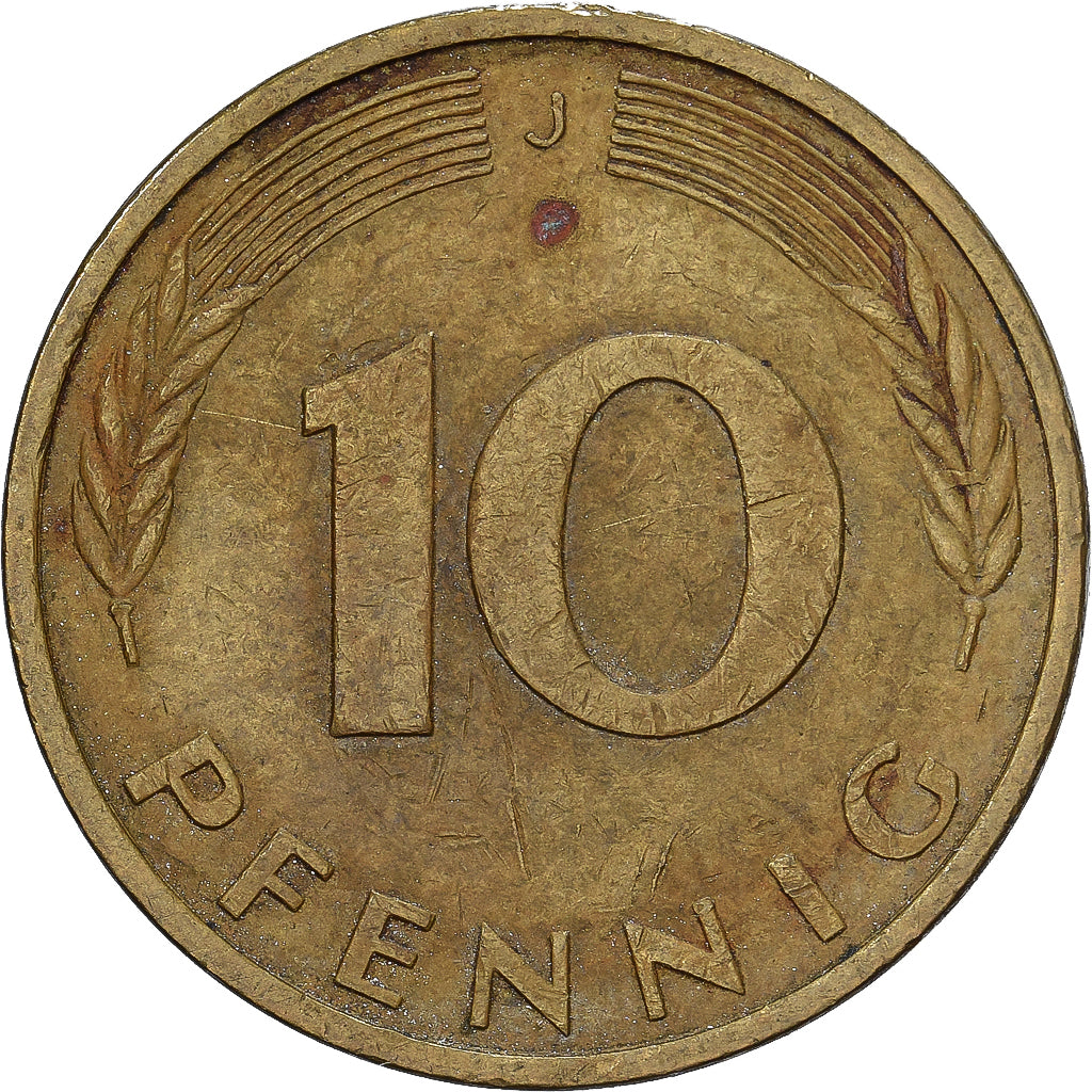 Bundesrepublik Deutschland, 10 Pfennig, 1984, Hambourg, Brass Clad Steel, SS