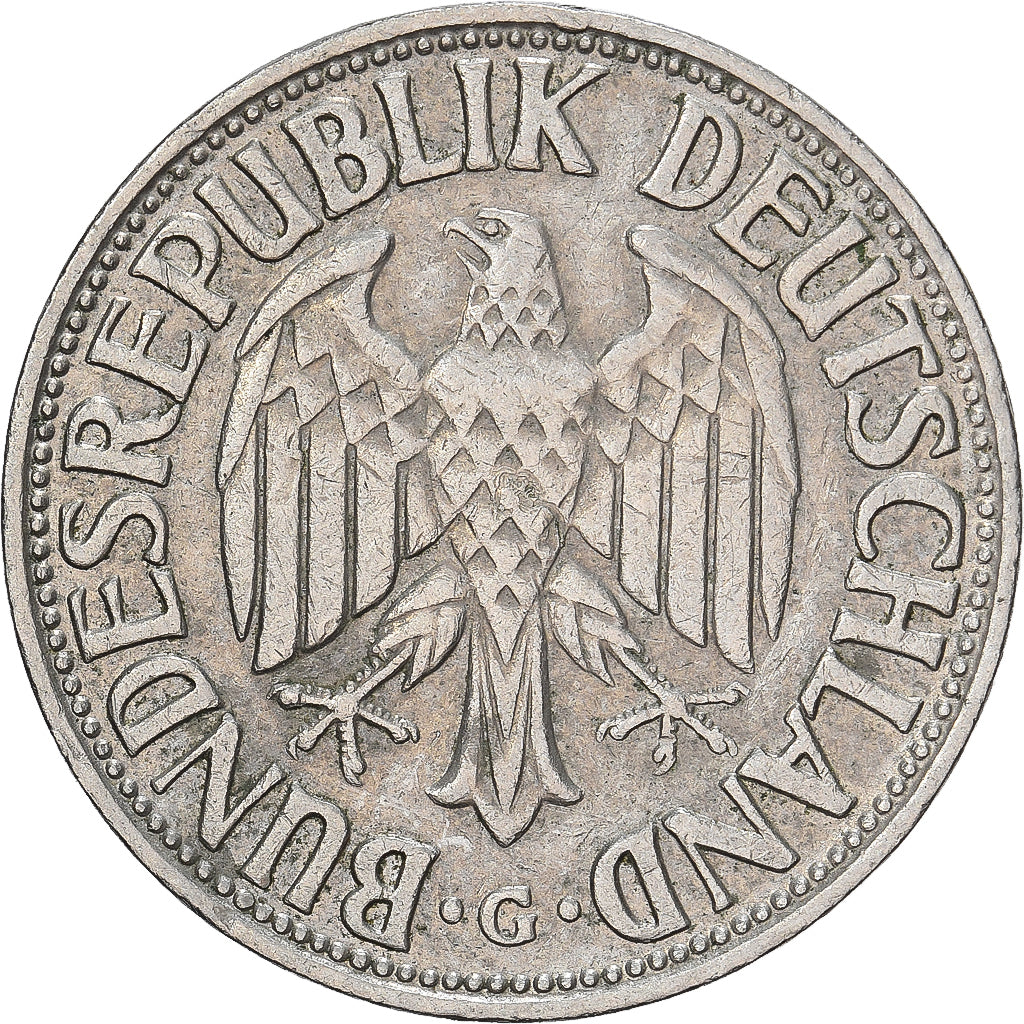 Niemcy - RFN, Mark, 1962, Karlsruhe, Miedź-Nikiel, EF(40-45), KM:110