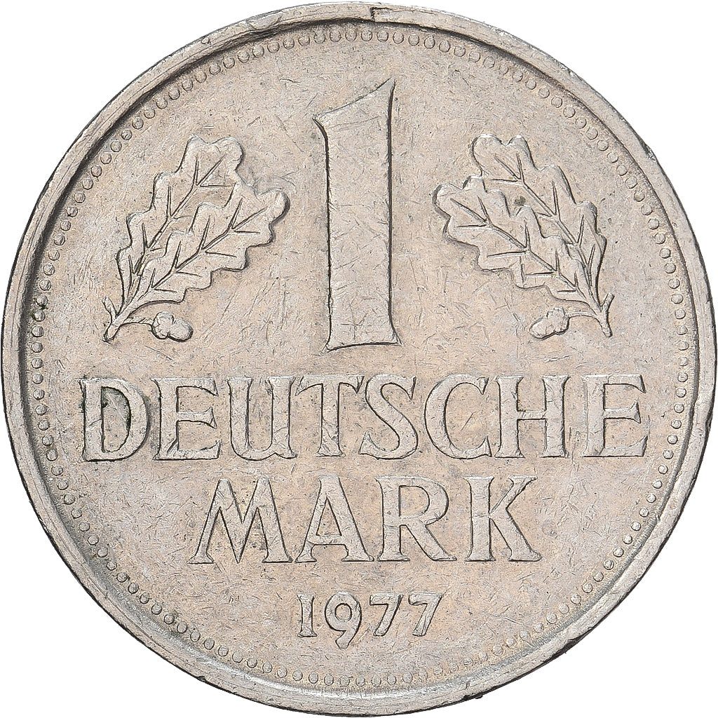 Niemcy - RFN, Mark, 1977, Karlsruhe, Miedź-Nikiel, EF(40-45), KM:110