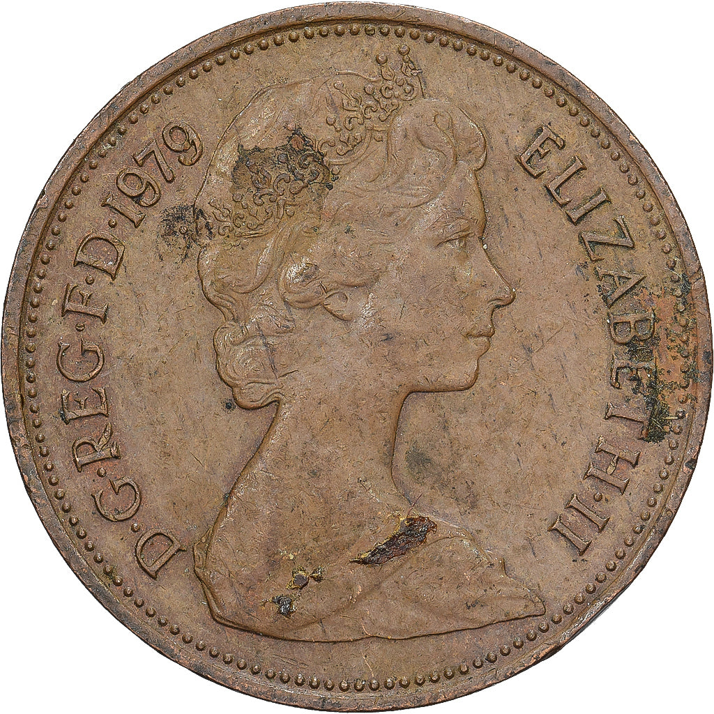 Gran Bretagna, Elizabeth II, 2 New Pence, 1979, Bronzo, BB, KM:916