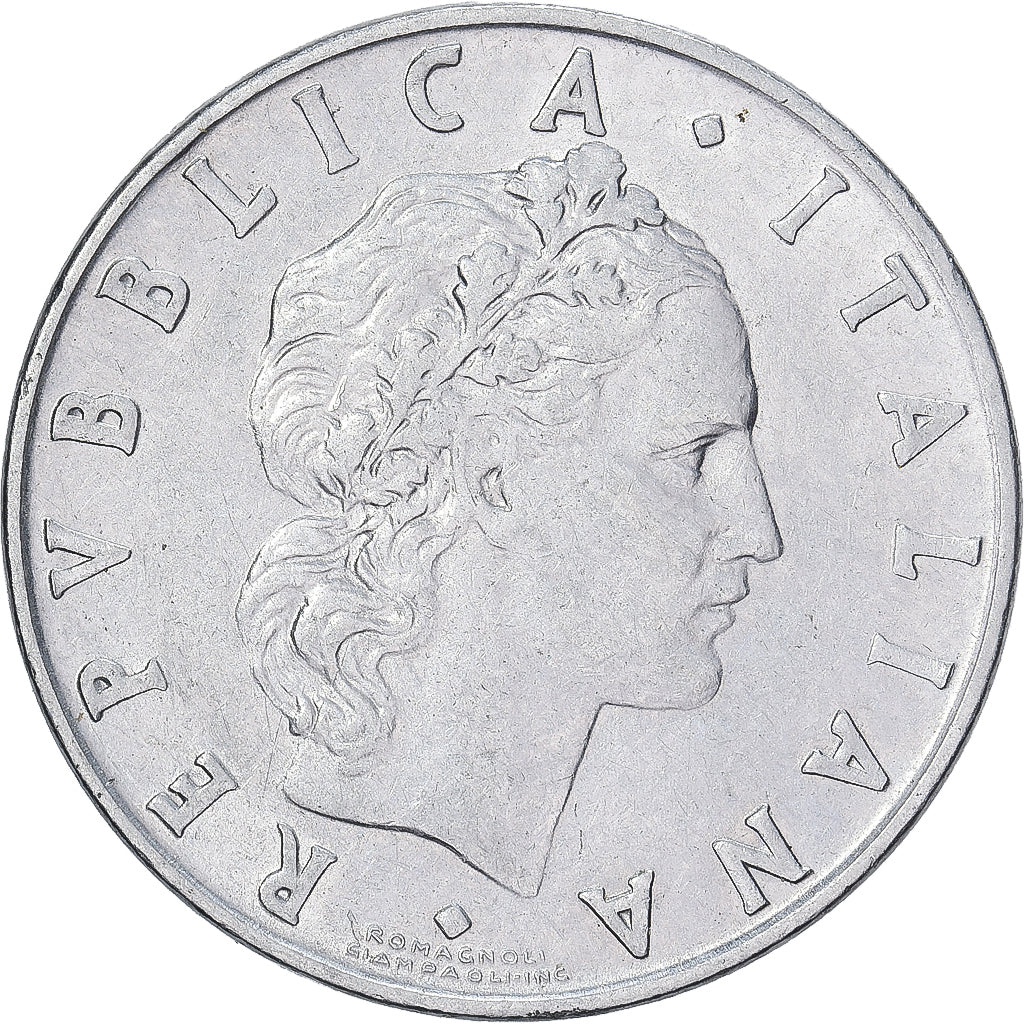 Itália, 50 Lire, 1954, Rome, Aço Inoxidável, AU(55-58), KM:95.1