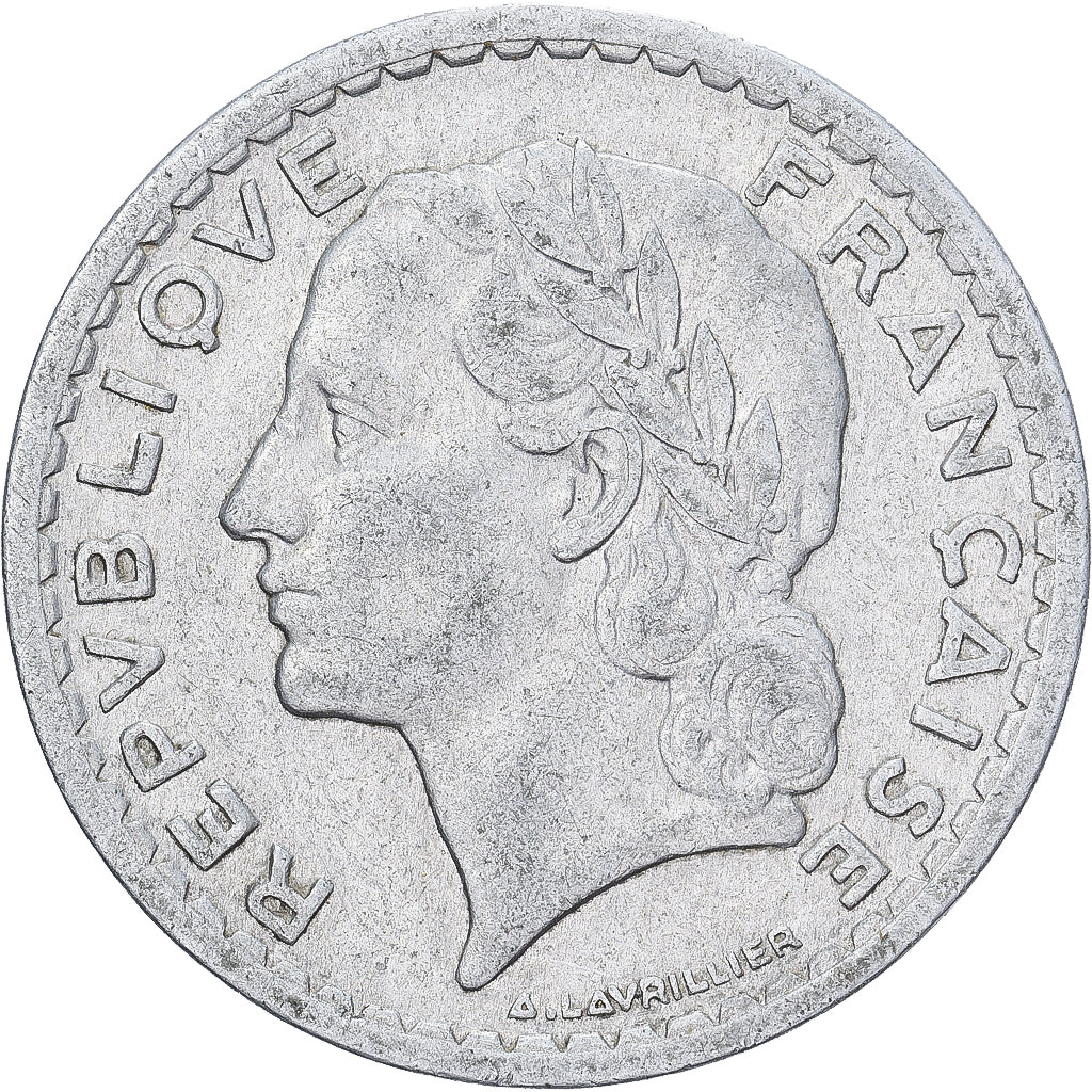 Francja, 5 Francs, Lavrillier, 1946, Paris, Aluminium, AU(50-53), KM:888b.1