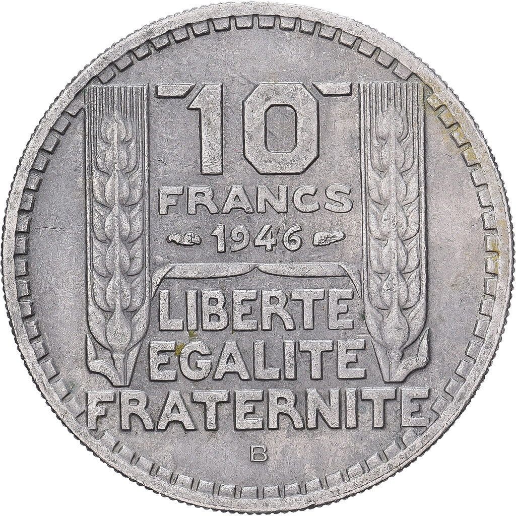 France, 10 Francs, Turin, 1946, Beaumont - Le Roger, Copper-nickel, AU(50-53)