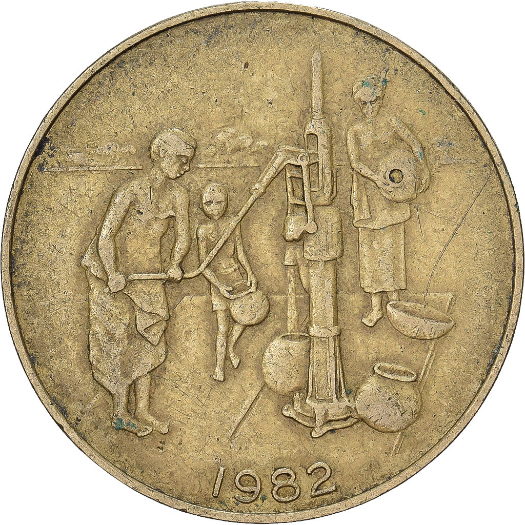 Kraje Afryki Zachodniej, 10 Francs, 1982, Paris, Aluminium-Brąz, VF(30-35)