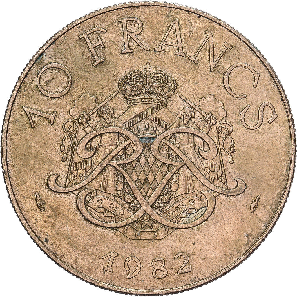 Monaco, Rainier III, 10 Francs, 1982, Paris, Copper-Nickel-Aluminum, EF(40-45)