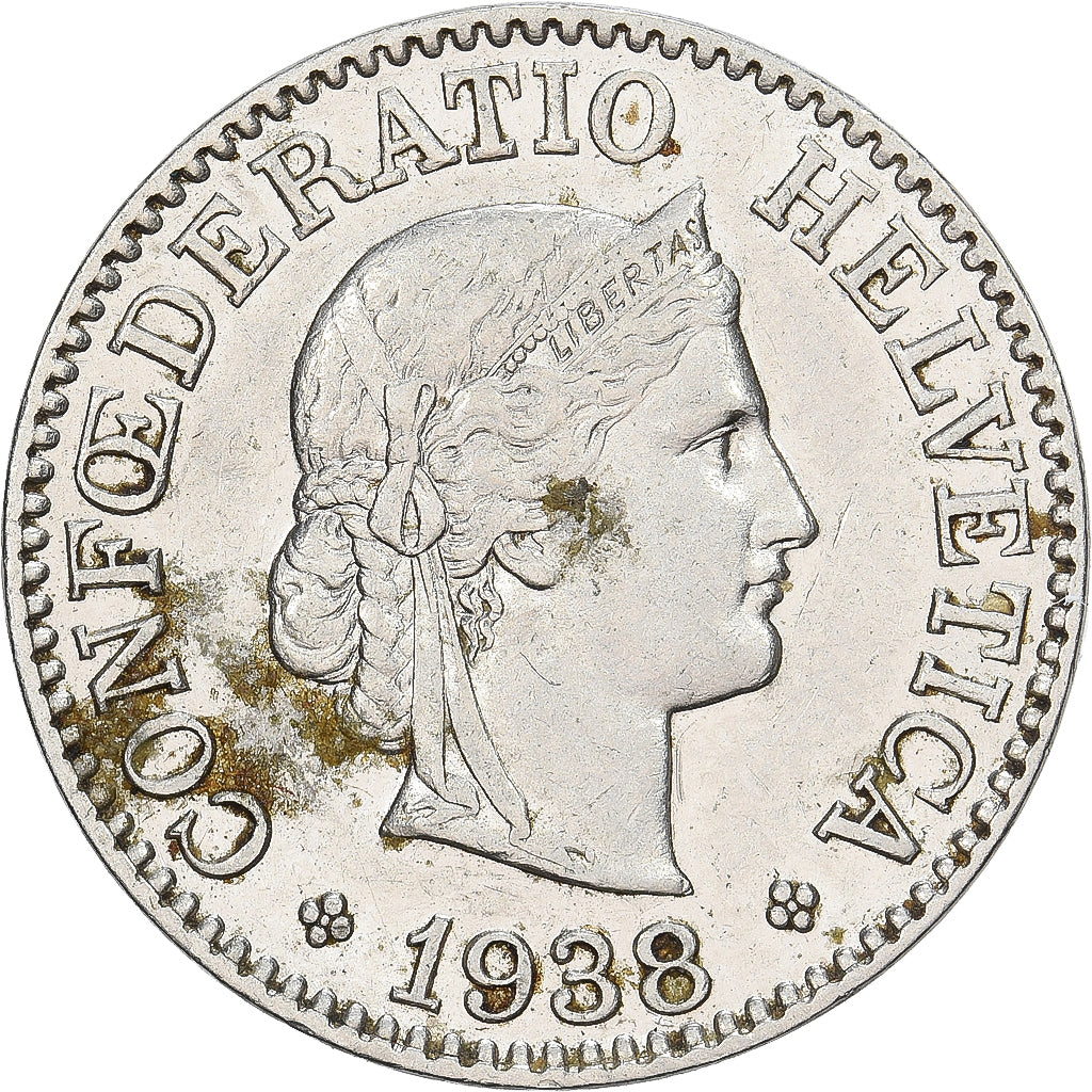 Suiza, 10 Rappen, 1938, Bern, Níquel, MBC+, KM:27b