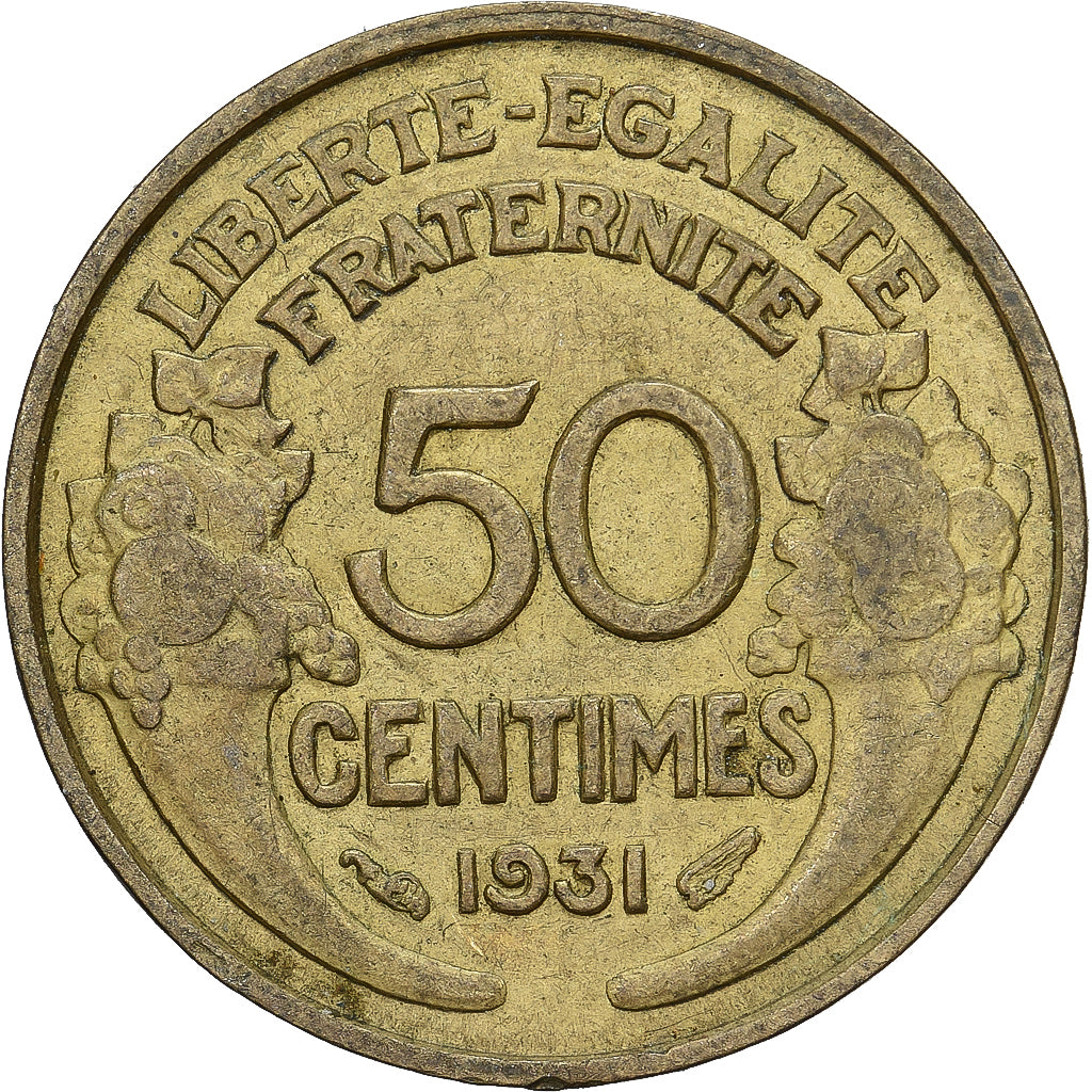 France, 50 Centimes, Morlon, 1931, Aluminum-Bronze, VF(30-35), Gadoury:423