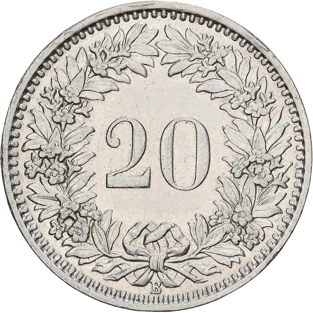 Suiza, 20 Rappen, 1938, Bern, Cobre - níquel, MBC+, KM:29a
