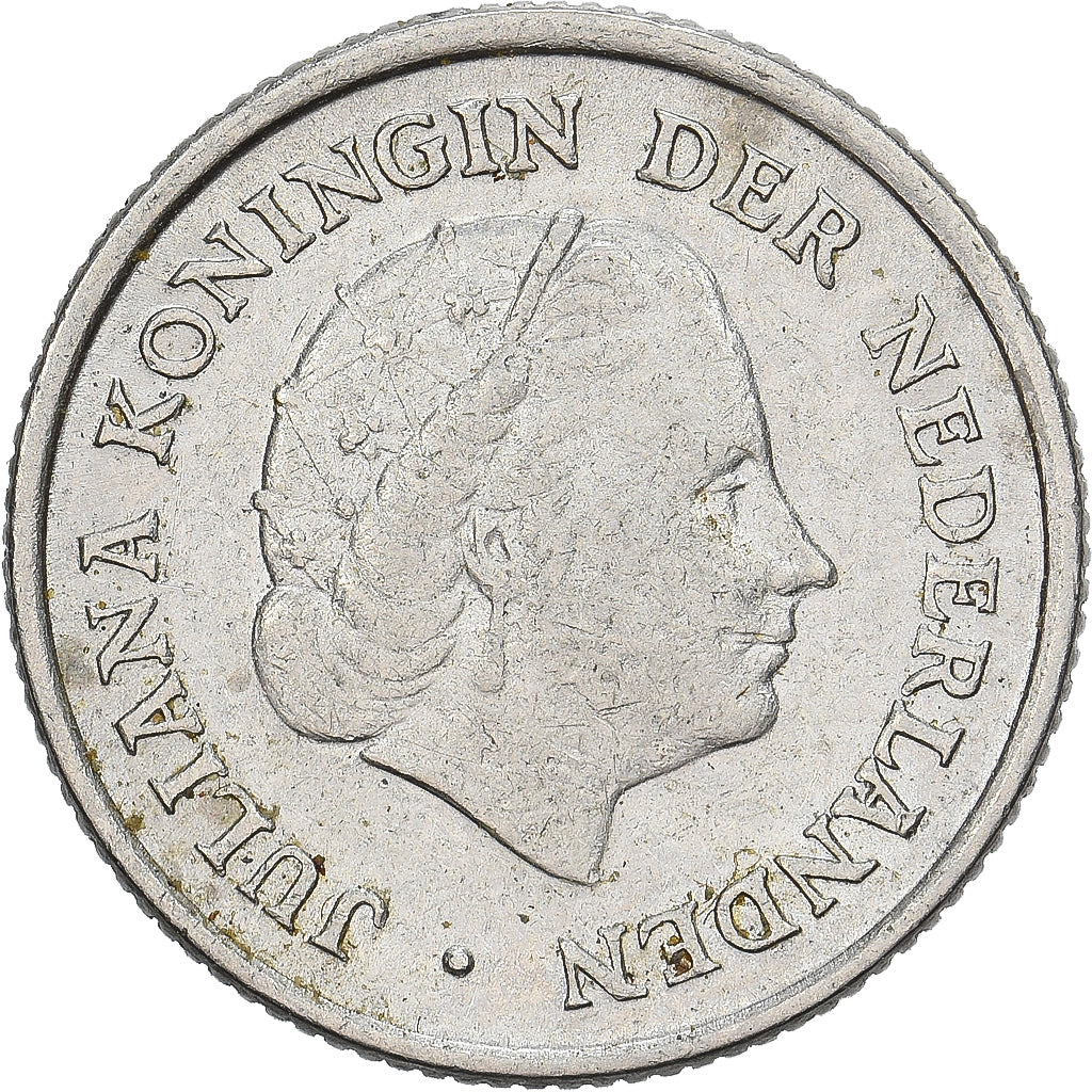 Netherlands, Juliana, 10 Cents, 1951, Nickel, EF(40-45), KM:182
