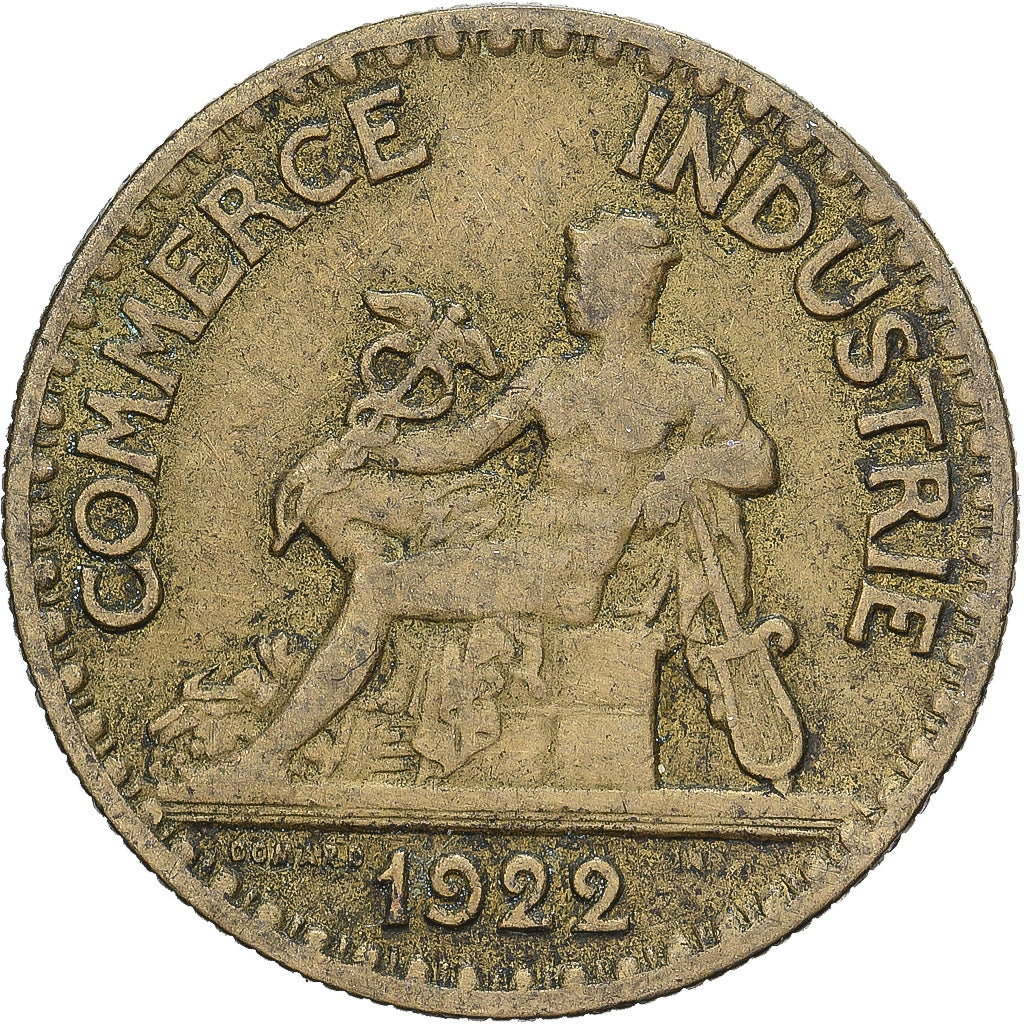 France, 50 Centimes, Chambre de commerce, 1922, Paris, Aluminum-Bronze