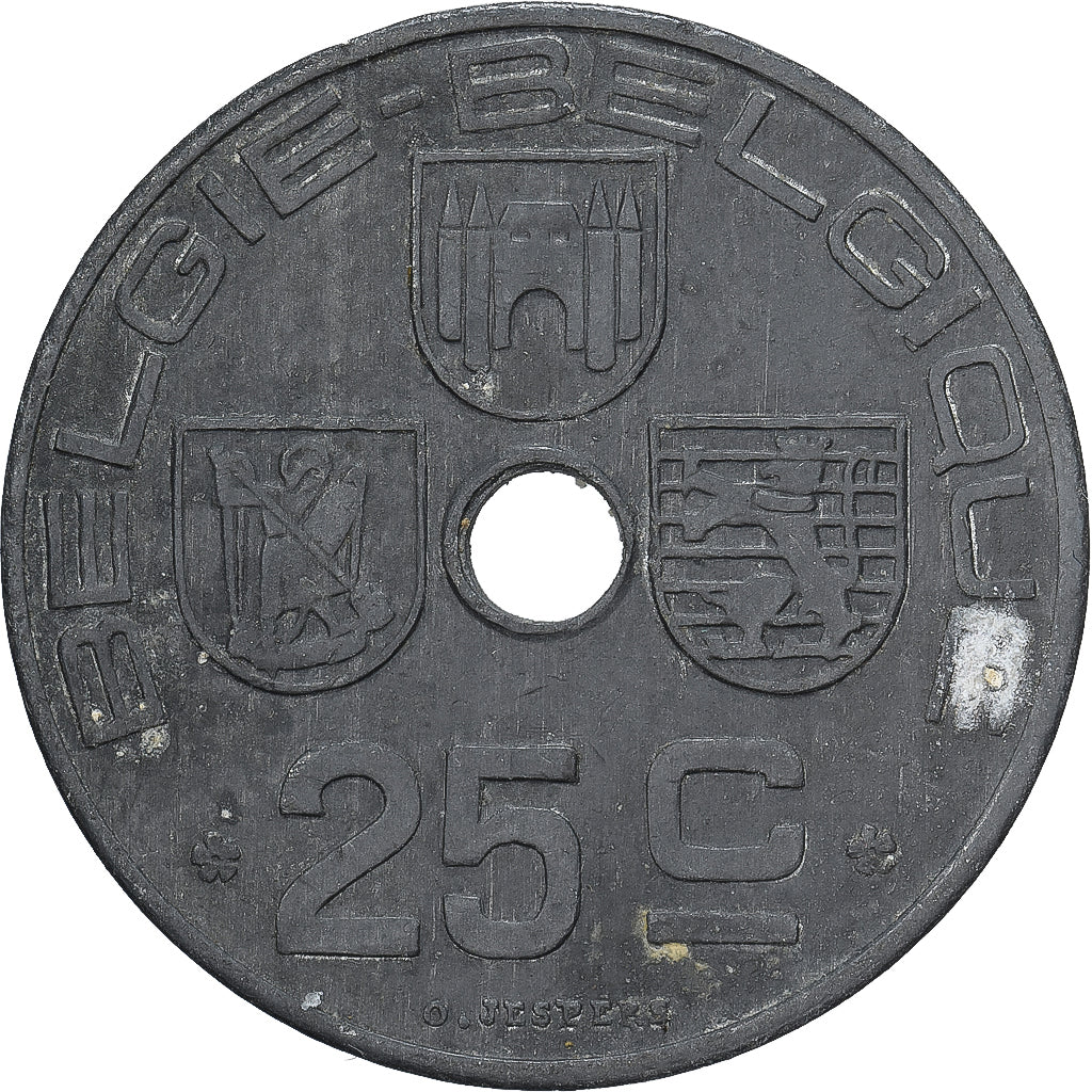 Belgium, 25 Centimes, 1946, Zinc, VF(30-35), KM:131